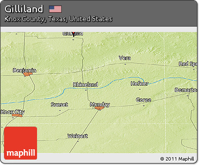 Physical Panoramic Map of Gilliland