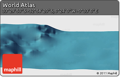 Satellite Panoramic Map of the Area around 33° 14' 5" S, 0° 4' 30" E