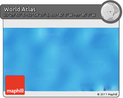 Shaded Relief 3D Map of the Area around 33° 14' 5" S, 100° 13' 29" W