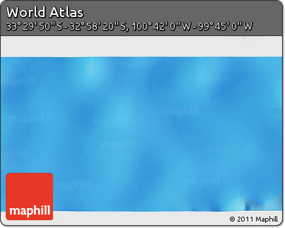 Shaded Relief 3D Map of the Area around 33° 14' 5" S, 100° 13' 29" W