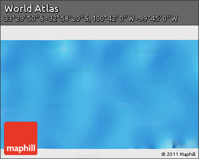 Shaded Relief 3D Map of the Area around 33° 14' 5" S, 100° 13' 29" W