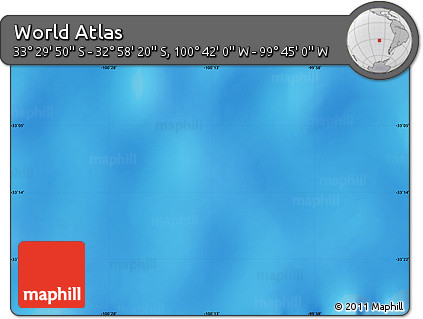 Shaded Relief Map of the Area around 33° 14' 5" S, 100° 13' 29" W