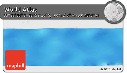 Physical Panoramic Map of the Area around 33° 14' 5" S, 100° 13' 29" W