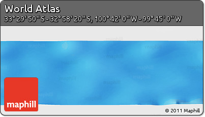Physical Panoramic Map of the Area around 33° 14' 5" S, 100° 13' 29" W