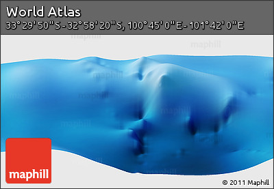 Physical Panoramic Map of the Area around 33° 14' 5" S, 101° 13' 29" E