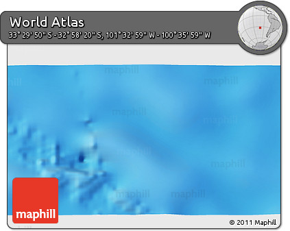 Physical 3D Map of the Area around 33° 14' 5" S, 101° 4' 29" W