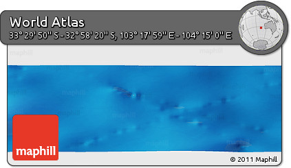 Physical Panoramic Map of the Area around 33° 14' 5" S, 103° 46' 30" E
