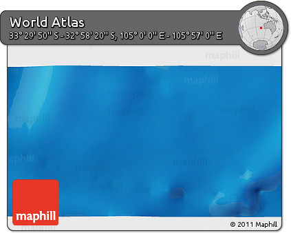 Physical 3D Map of the Area around 33° 14' 5" S, 105° 28' 29" E