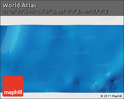 Physical 3D Map of the Area around 33° 14' 5" S, 105° 28' 29" E