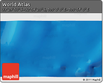 Physical 3D Map of the Area around 33° 14' 5" S, 105° 28' 29" E