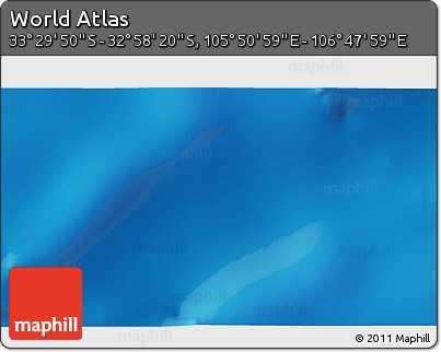 Shaded Relief 3D Map of the Area around 33° 14' 5" S, 106° 19' 29" E