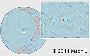 Gray Location Map of the area around 33° 14' 5" S, 106° 10' 30" W, hill shading
