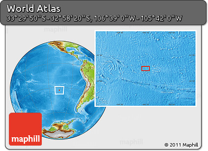 Physical Location Map of the Area around 33° 14' 5" S, 106° 10' 30" W