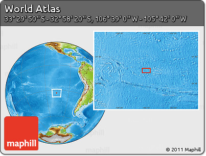 Physical Location Map of the Area around 33° 14' 5" S, 106° 10' 30" W