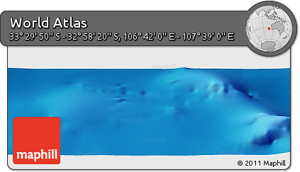 Physical Panoramic Map of the Area around 33° 14' 5" S, 107° 10' 30" E