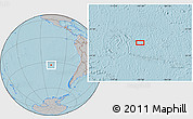 Gray Location Map of the area around 33° 14' 5" S, 107° 52' 30" W, hill shading