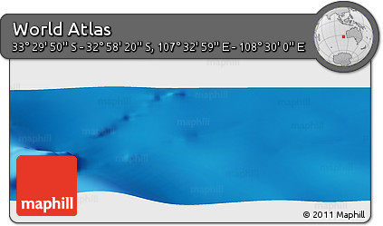 Physical Panoramic Map of the Area around 33° 14' 5" S, 108° 1' 30" E
