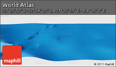 Physical Panoramic Map of the Area around 33° 14' 5" S, 108° 1' 30" E
