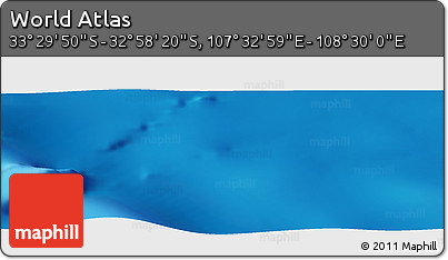 Physical Panoramic Map of the Area around 33° 14' 5" S, 108° 1' 30" E