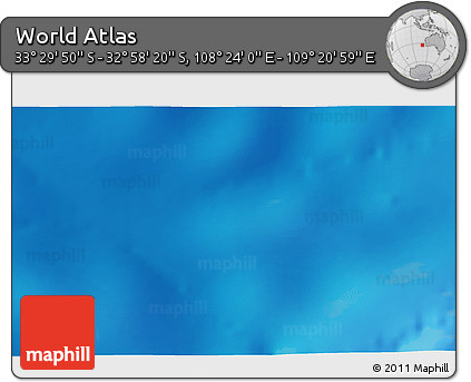 Physical 3D Map of the Area around 33° 14' 5" S, 108° 52' 30" E