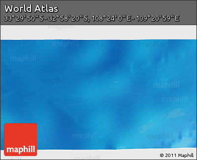 Physical 3D Map of the Area around 33° 14' 5" S, 108° 52' 30" E