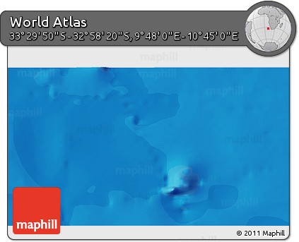 Political 3D Map of the Area around 33° 14' 5" S, 10° 16' 30" E
