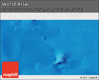 Political 3D Map of the Area around 33° 14' 5" S, 10° 16' 30" E