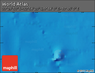 Physical Map of the Area around 33° 14' 5" S, 10° 16' 30" E