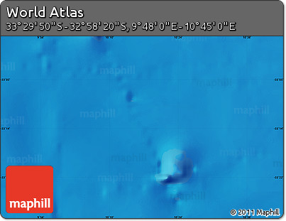 Physical Map of the Area around 33° 14' 5" S, 10° 16' 30" E