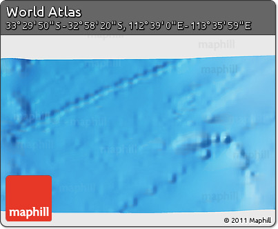 Shaded Relief 3D Map of the Area around 33° 14' 5" S, 113° 7' 30" E