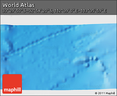 Shaded Relief 3D Map of the Area around 33° 14' 5" S, 113° 7' 30" E