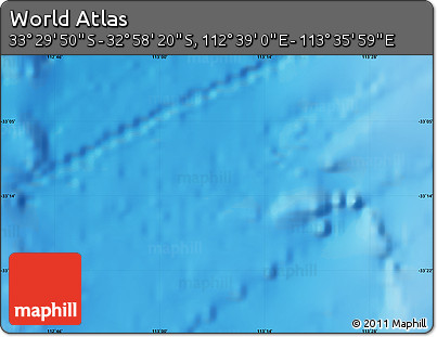 Physical Map of the Area around 33° 14' 5" S, 113° 7' 30" E