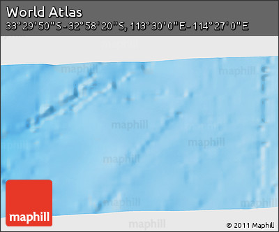 Physical 3D Map of the Area around 33° 14' 5" S, 113° 58' 29" E