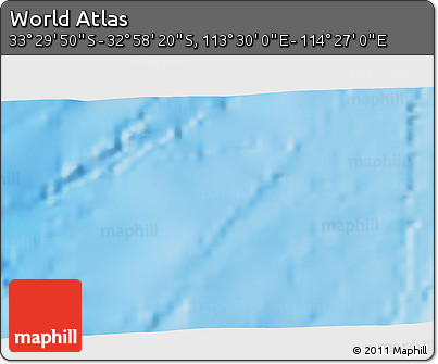 Physical 3D Map of the Area around 33° 14' 5" S, 113° 58' 29" E