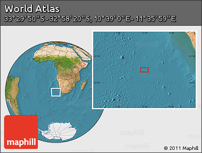 Satellite Location Map of the Area around 33° 14' 5" S, 11° 7' 30" E