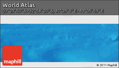 Physical Panoramic Map of the Area around 33° 14' 5" S, 11° 7' 30" E