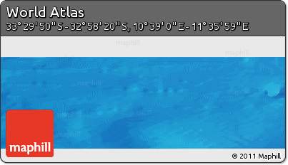 Physical Panoramic Map of the Area around 33° 14' 5" S, 11° 7' 30" E