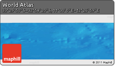Physical Panoramic Map of the Area around 33° 14' 5" S, 11° 58' 29" E