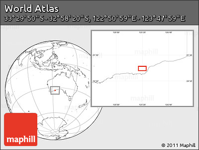 Blank Location Map of the Area around 33° 14' 5" S, 123° 19' 29" E