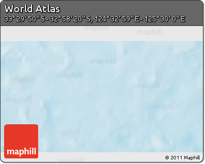Physical 3D Map of the Area around 33° 14' 5" S, 125° 1' 30" E