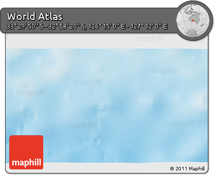Physical 3D Map of the Area around 33° 14' 5" S, 126° 43' 29" E