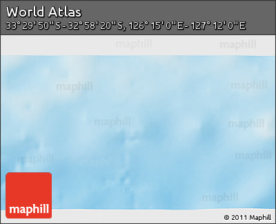 Physical 3D Map of the Area around 33° 14' 5" S, 126° 43' 29" E