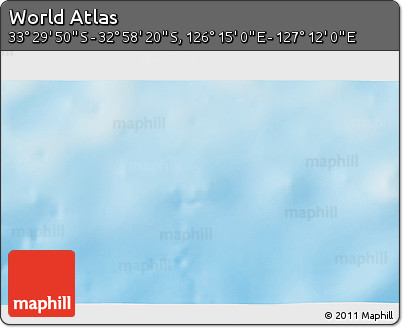 Physical 3D Map of the Area around 33° 14' 5" S, 126° 43' 29" E