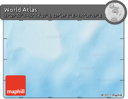 Physical Map of the Area around 33° 14' 5" S, 130° 7' 30" E