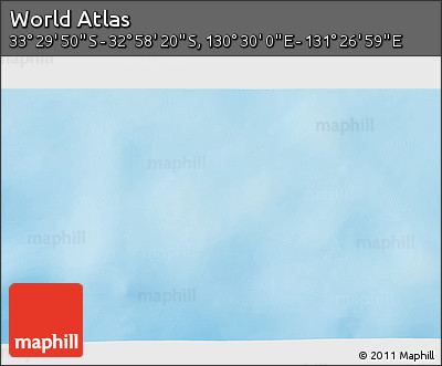 Physical 3D Map of the Area around 33° 14' 5" S, 130° 58' 29" E