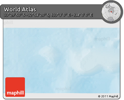Physical 3D Map of the Area around 33° 14' 5" S, 133° 31' 30" E