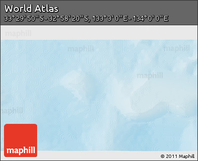 Physical 3D Map of the Area around 33° 14' 5" S, 133° 31' 30" E