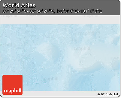Physical 3D Map of the Area around 33° 14' 5" S, 133° 31' 30" E