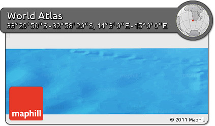 Physical Panoramic Map of the Area around 33° 14' 5" S, 14° 31' 30" E