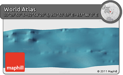 Satellite Panoramic Map of the Area around 33° 14' 5" S, 157° 19' 29" E